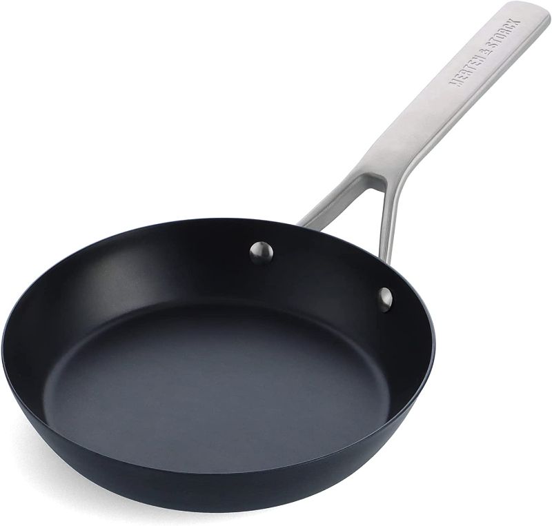 Photo 1 of *Used-See Photos* Merten & Storck Pre-Seasoned Carbon Steel Pro Induction 8" Frying Pan Skillet, Oven Safe, Stainless Steel Handle, Black
