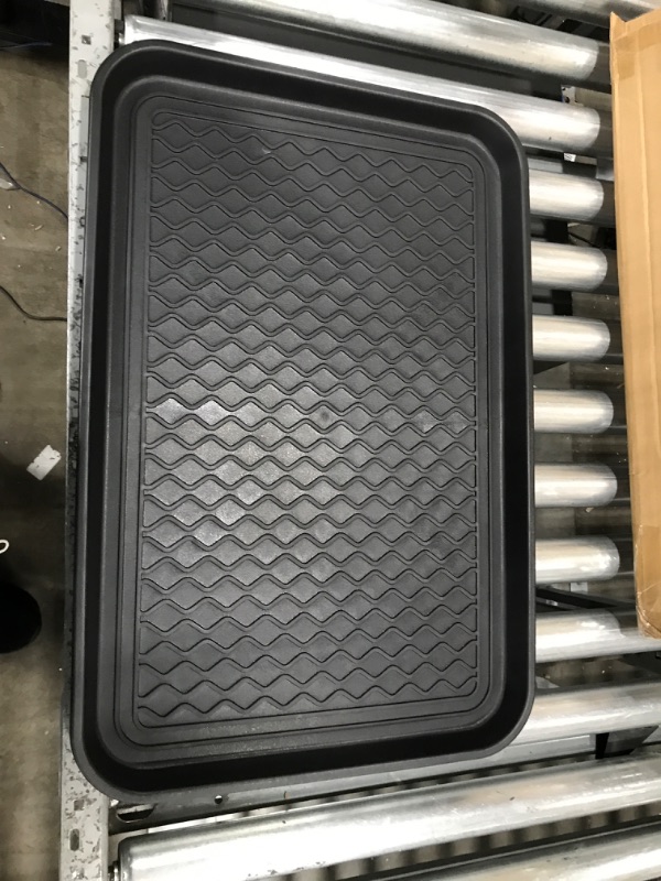 Photo 2 of *USED*Stalwart 75-ST6014 All Weather Boot Tray-Water Resistant Plastic Utility Shoe Mat (Black), Medium & 75-ST6013 All Weather Boot Tray-Water Resistant Plastic Utility Shoe Mat (Black), Small Medium Shoe Mat + Shoe Mat (Black), Small