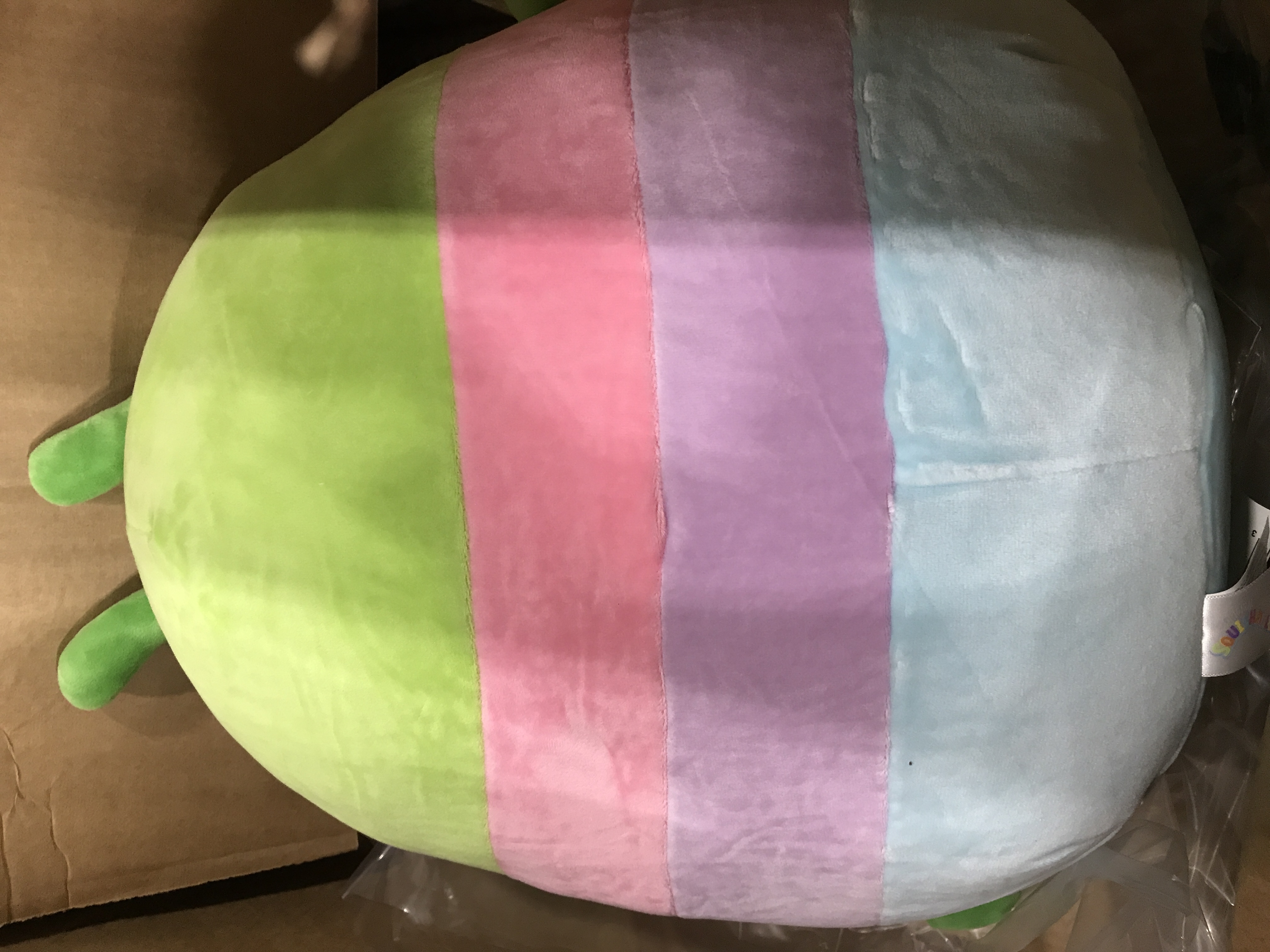 Photo 3 of *USED*Squishmallows 14-Inch Green Caterpillar with Multi-Colored Stripes and Legs Plush - Add Rutabaga to Your Squad, Ultrasoft Stuffed Animal Large Plush Toy, Official Kellytoy Plush