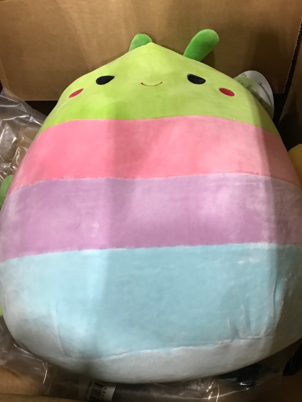 Photo 2 of *USED*Squishmallows 14-Inch Green Caterpillar with Multi-Colored Stripes and Legs Plush - Add Rutabaga to Your Squad, Ultrasoft Stuffed Animal Large Plush Toy, Official Kellytoy Plush