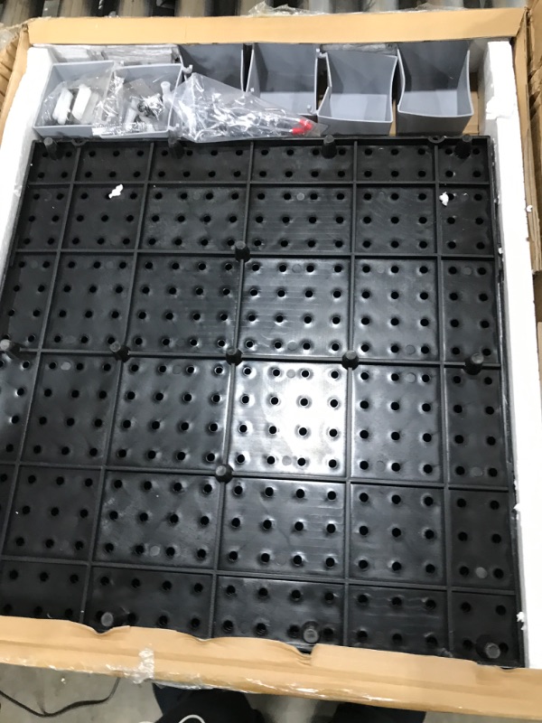 Photo 3 of *USED*TNINE Black Plastic Pegboard Wall Organizer, 4 Pack of 17.5"x 17.5" Pegboard Panels