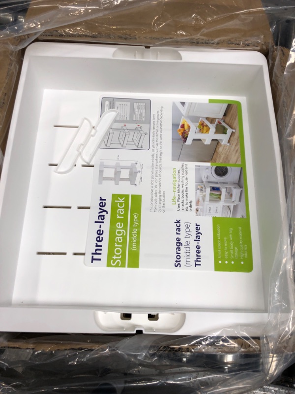 Photo 1 of YEARONAN Rolling Cart?Utility Cart, Kitchen Cart,3Tier Storage Cart ,Easy Assemble?Bathroom Cart?Organizer Cart?Kitchen Organization,White Trolley Cart with Locking Wheels