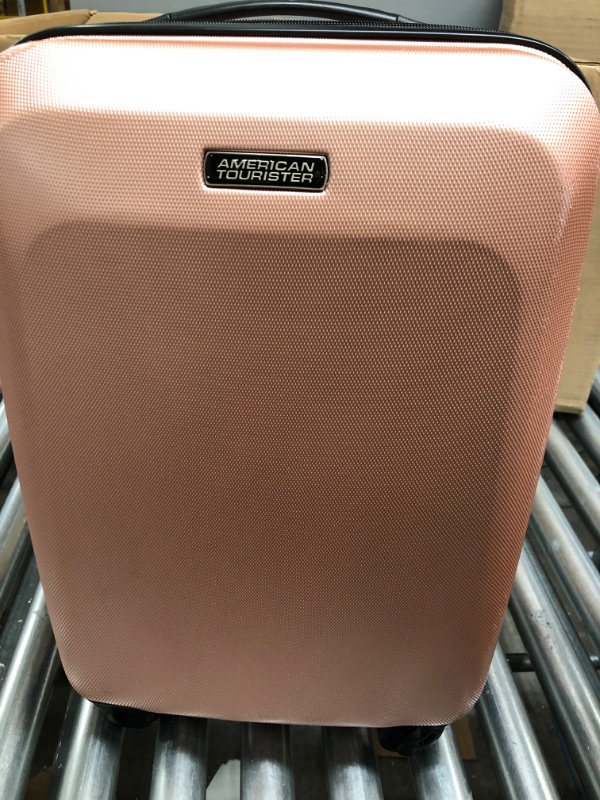 Photo 2 of American Tourister Moonlight Hardside Expandable Luggage with Spinner Wheels, Rose Gold, Carry-On 21-Inch
