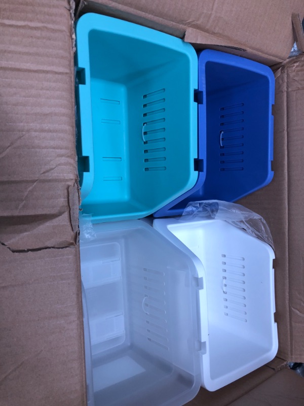 Photo 1 of 20pack Plastic Stackable Containers Assorted Colors 