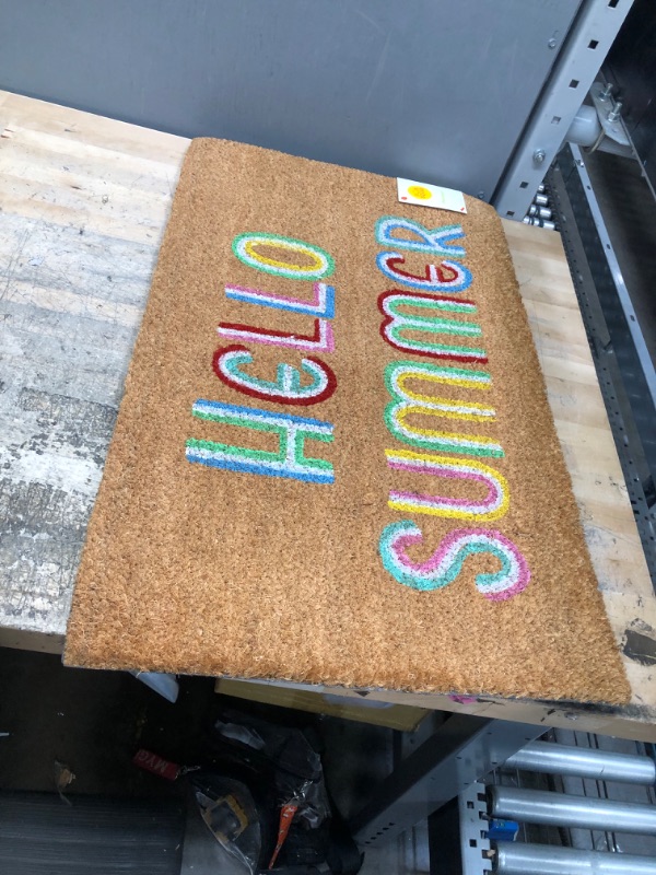 Photo 2 of 1'6x2'6 Hello Summer Doormat Brown - Sun Squad