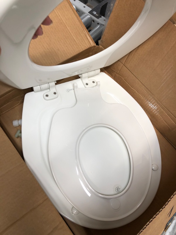 Photo 2 of 
Mayfair 847SLOW 000 Kendall Slow-Close, Removable Enameled Wood Toilet Seat That Will Never Loosen, 1 Pack - ROUND - Premium Hinge, White