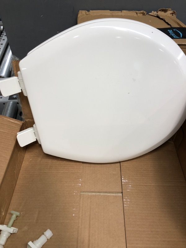 Photo 3 of 
Mayfair 847SLOW 000 Kendall Slow-Close, Removable Enameled Wood Toilet Seat That Will Never Loosen, 1 Pack - ROUND - Premium Hinge, White