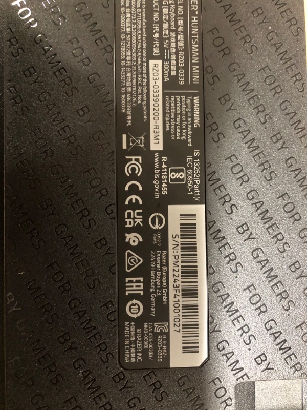 Photo 3 of Razer Huntsman Mini 60% Gaming Keyboard: Fast Keyboard Switches - Linear Optical Switches - Chroma RGB Lighting - PBT Keycaps - Onboard Memory - Classic Black