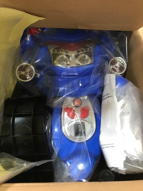 Photo 1 of Lil' Rider Electric Motorcycle for Kids – 3-Wheel Battery Powered Motorbike for Kids Ages 3 -6 – Fun Decals, Reverse, and Headlights by Lil’ Rider (Blue), 34.65"Lx15.35"Wx22.83"H (80-KB901U)