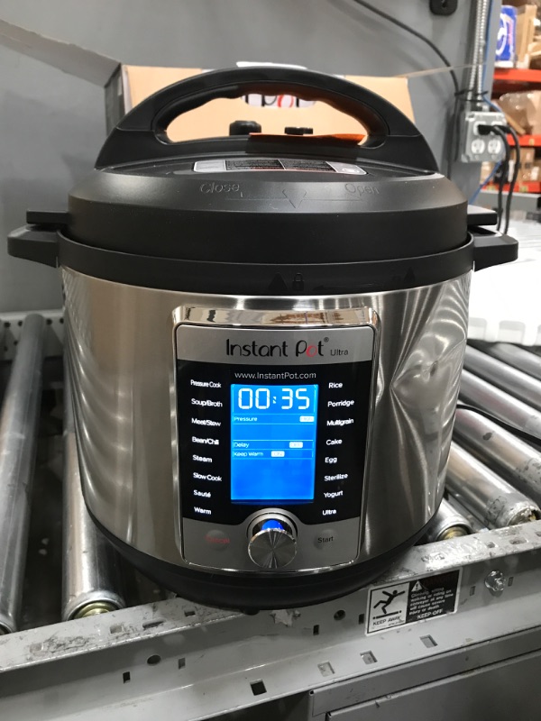 Photo 1 of Instant Pot Ultra 80 Ultra 8 Qt 10-in-1 Multi- Use Programmable Pressure Cooker, Slow Cooker, Rice Cooker, Yogurt Maker, Cake Maker, Egg Cooker, Sauté, and more, Stainless Steel/Black 8QT Ultra