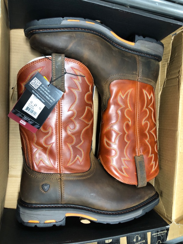 Photo 2 of Ariat Workhog Wide Square Toe Work Boot – Men’s Leather, Square Toe Work Boot 13 Wide Dark Earth