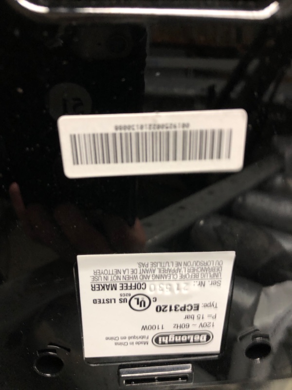 Photo 2 of *Tested* De'Longhi ECP3120 15 Bar Espresso Machine with Advanced Cappuccino System, 9.6 x 7.2 x 11.9 inches, Black/Stainless Steel