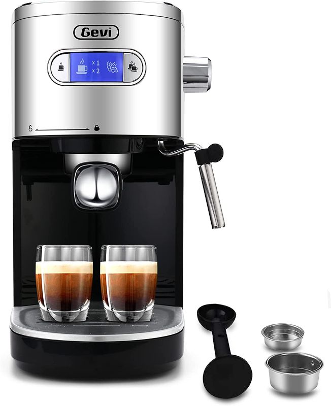 Photo 5 of ** POWERS ON *** Gevi Espresso Machines 20 Bar Fast Heating Cappuccino Machine with Milk Frother for Espresso, Latte and Mocha, 1.2L Water Tank, Black, 1350W
