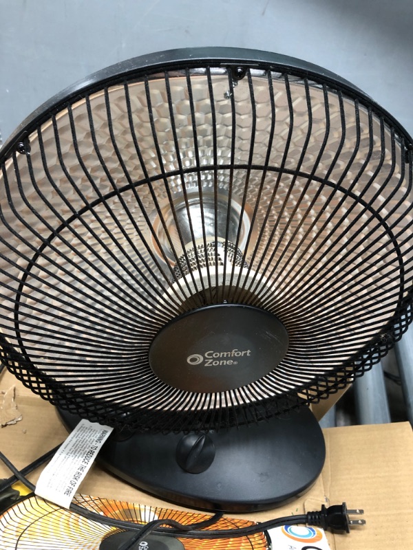 Photo 2 of *** POWERS ON ** Comfort Zone 700/1000-Watt Oscillating Parabolic Dish Radiant Electric Portable Space Heater , Black