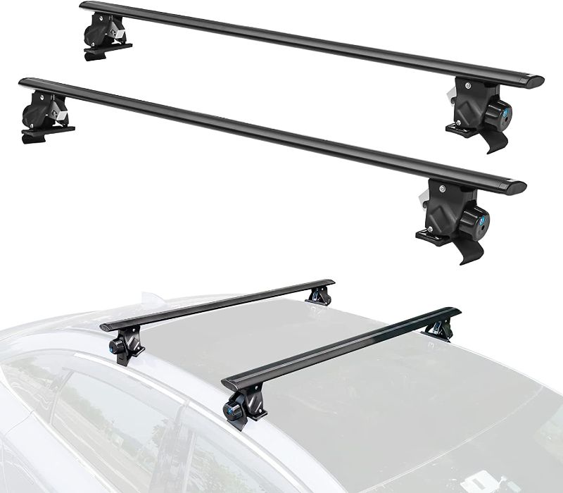 Photo 1 of CARVERTON Roof Rack Cross Bars -51'' Adjustable Aluminum Lockable Universal Roof Rack Set for Bare Roof Cars, Trucks ,Black