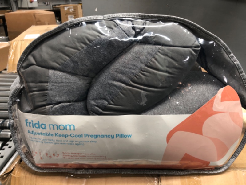 Photo 2 of Frida Mom Adjustable Keep-Cool Pregnancy Pillow | Support for Belly, Hips + Legs for Pregnant Women | Breathable + Cooling Grey Fabric