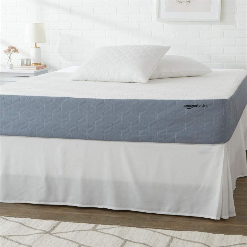 Photo 1 of Amazon Basics Cooling Gel-Infused, Medium-Firm Memory Foam Mattress, CertiPUR-US Certified - Twin Size, 10 Inch
