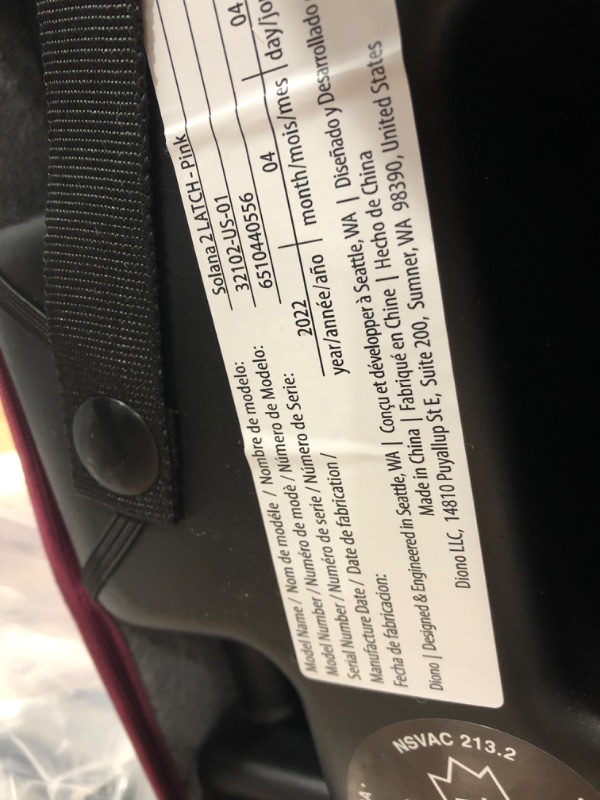 Photo 4 of Diono Solana 2 XL, Dual Latch Connectors, Lightweight Backless Belt-Positioning Booster Car Seat, 8 Years 1 Booster Seat, Pink 2019 LATCH Connect Single Pink