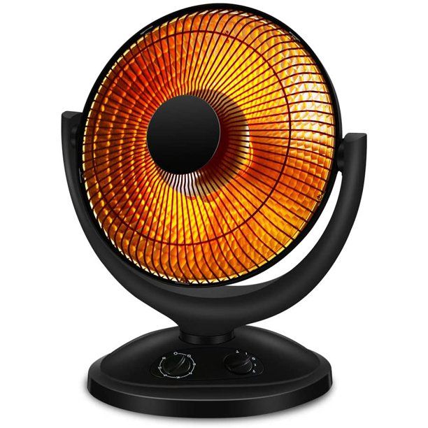 Photo 1 of *FOR PARTS * Kismile Oscillating Parabolic Space Heater with Thermostat and Timer, Radiant Dish Heater with Tip-Over and Overheating Protection For Indoor Use, 400W/800W