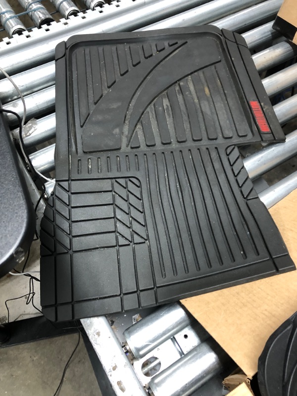 Photo 3 of ***GENTLY USED LIKE NEW*** Motor Trend FlexTough Advanced Black Rubber Car Floor Mats – 3 Piece Trim to Fit Floor Mats for Cars Truck SUV, All Weather Automotive Liners with Traction Grips and Multiple Trim Lines Black 3-Piece