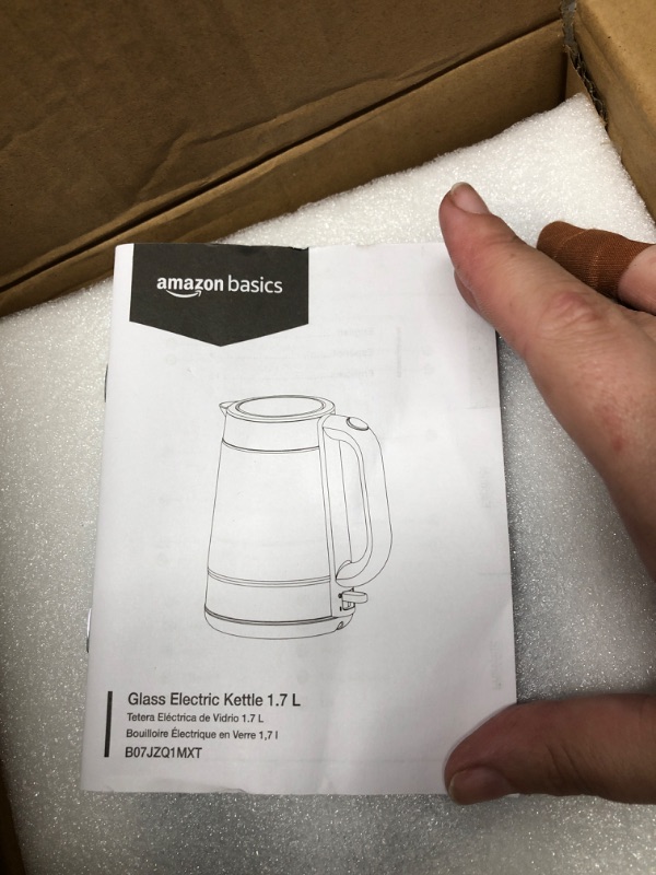 Photo 5 of ***TESTED WORKING*** Amazon Basics Electric Glass and Steel Hot Tea Water Kettle, 1.7-Liter 1.7 Liter Glass Electric Kettle 1.7L