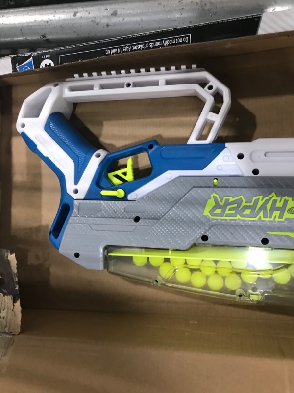 Photo 4 of **missing glasses**
NERF Hyper Siege-50 Pump-Action Blaster, 40 Hyper Rounds, Holds Up to 50 Rounds, Glasses, Up to 110 FPS Velocity, Easy Reload, Toy Foam Blasters Standard Packaging