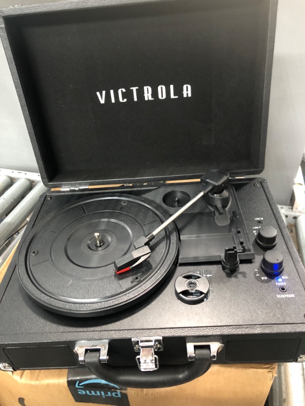 Photo 2 of Victrola Journey+ Bluetooth Suitcase Record Player with Matching Record Stand Black Record Player & Case