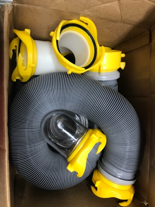 Photo 2 of Camco 39666 Deluxe 20' Sewer Hose Kit with Swivel Fittings and Wye Connector - Ready To Use Kit Complete with Sewer Wye and Elbow Fittings, Hoses, and Storage Caps 20' Sewer Hose Kit with Wye Connector