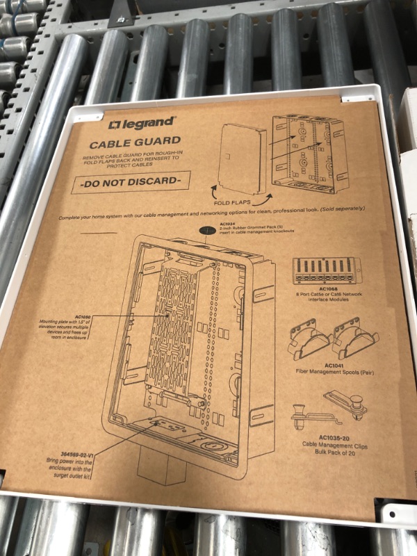 Photo 3 of Legrand - OnQ Cable Management, TV Home Theater Box, Recessed Storage Box, Dual Purpose, 17 Inches, White (ENP1700-NA) & AC1040 Plastic Universal Mounting Plate, Universal-10 inch, White