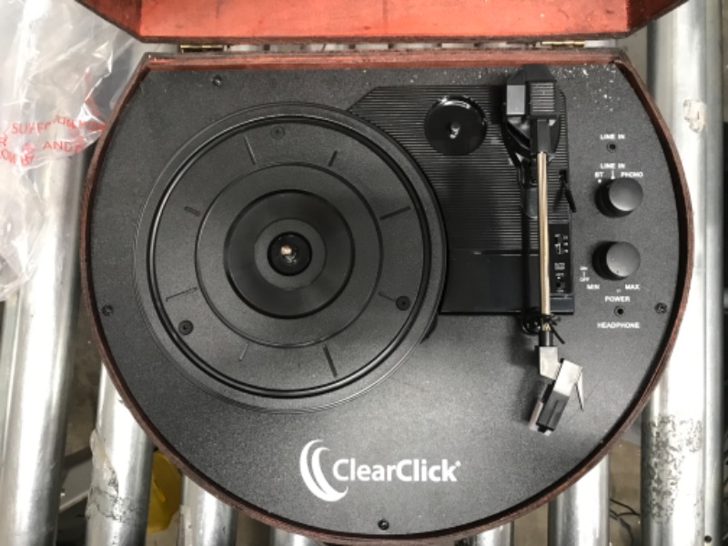 Photo 3 of ClearClick Vintage Suitcase Turntable with Bluetooth & USB - Classic Wooden Retro Style