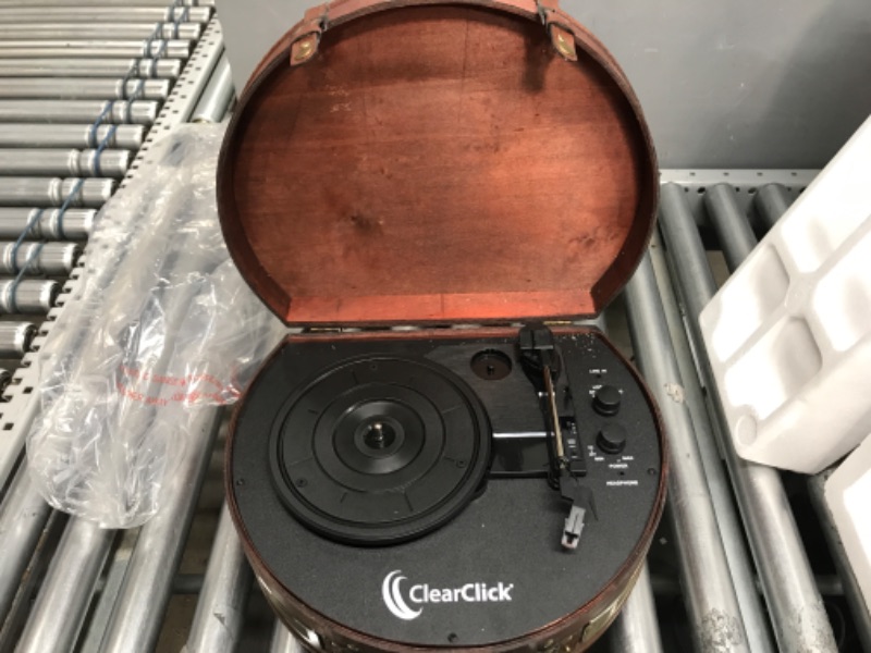 Photo 2 of ClearClick Vintage Suitcase Turntable with Bluetooth & USB - Classic Wooden Retro Style