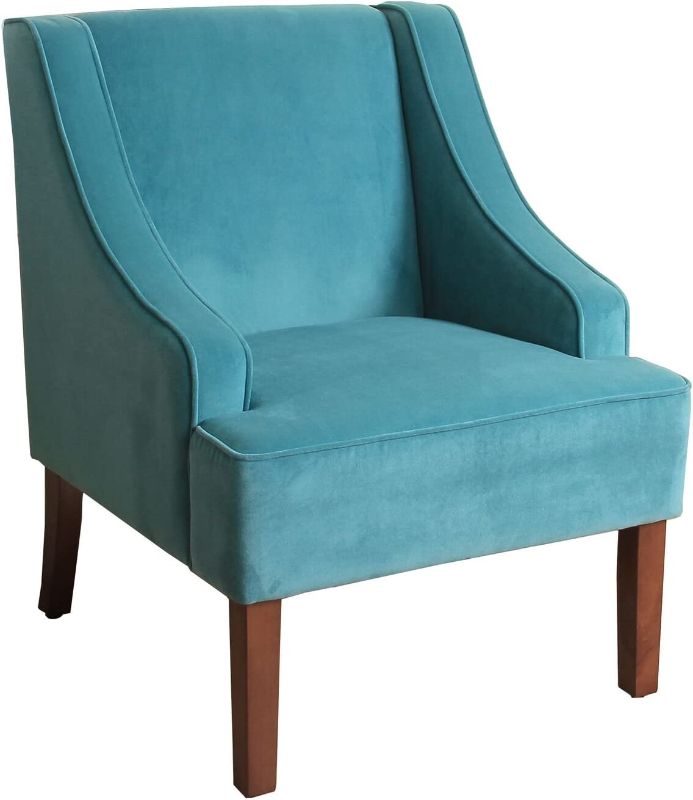 Photo 1 of ***WITHOUT LEGS*** HomePop Swoop Arm Living-Room-Chairs, Velvet Teal