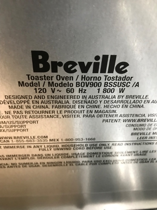 Photo 4 of (PARTS ONLY)Breville Smart Oven Air Fryer Pro, Brushed Stainless Steel, BOV900BSS 