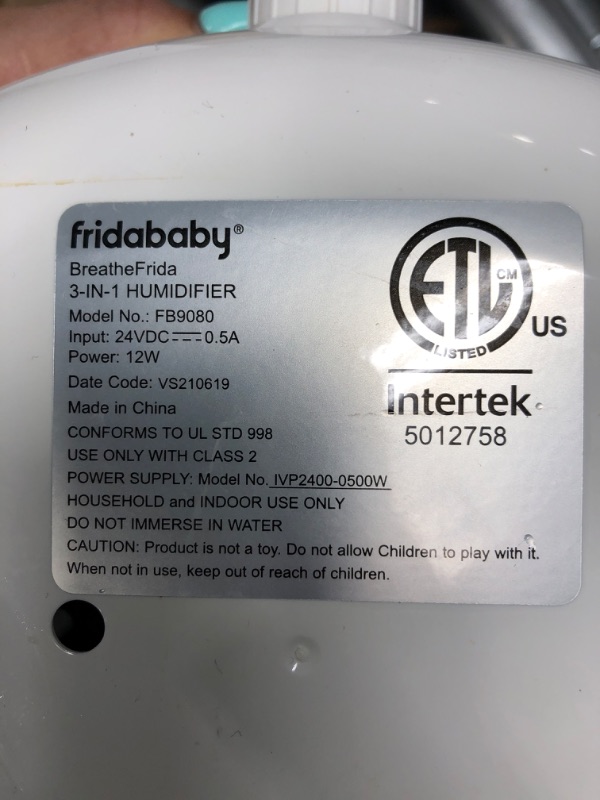 Photo 3 of *** USED *** Frida Baby Fridababy 3-in-1 Humidifier with Diffuser and Nightlight, White