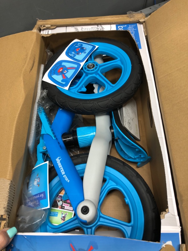 Photo 2 of Chillafish Bmxie² Lightweight Balance Bike with Integrated Footrest and Footbrake for Kids Ages 2 to 5 Years, 12-inch Airless Rubberskin Tires, Adjustable Seat Without Tools, Blue Blue Footbrake