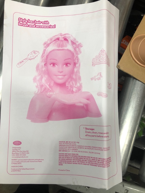 Photo 3 of Barbie Unicorn Party 27-piece Deluxe Styling Head, Blonde Hair, Pretend Play, Amazon Exclusive