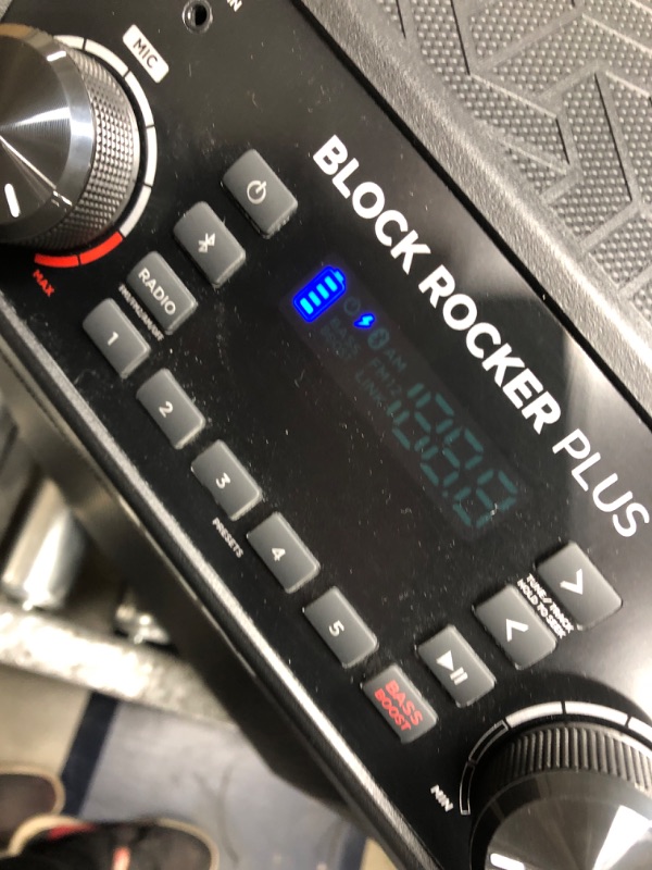 Photo 1 of ION Audio Block Rocker Plus - Portable Bluetooth Speaker 100W W/Battery, Karaoke Microphone, AM FM Radio, Wheels & Telescopic Handle and USB Charging, Black