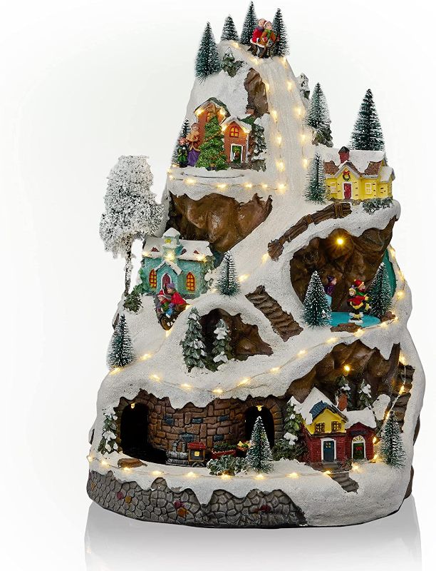 Photo 1 of Alpine Corporation 18" H Indoor Animated Winter Wonderland Set with LED Lights and Music
