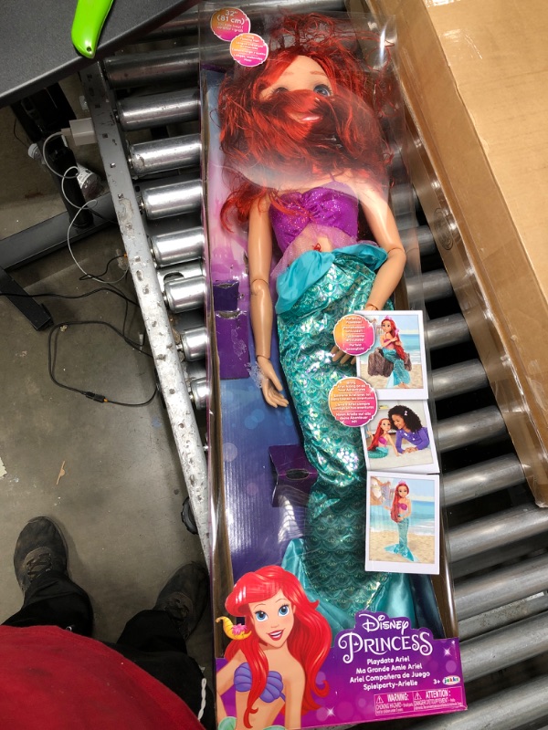 Photo 2 of Disney Princess Ariel Doll My Size 32" Tall Playdate Ariel Doll with Long Flowing Hair & Dinglehopper Hairbrush - Disney's The Little Mermaid 30 Year Anniversary