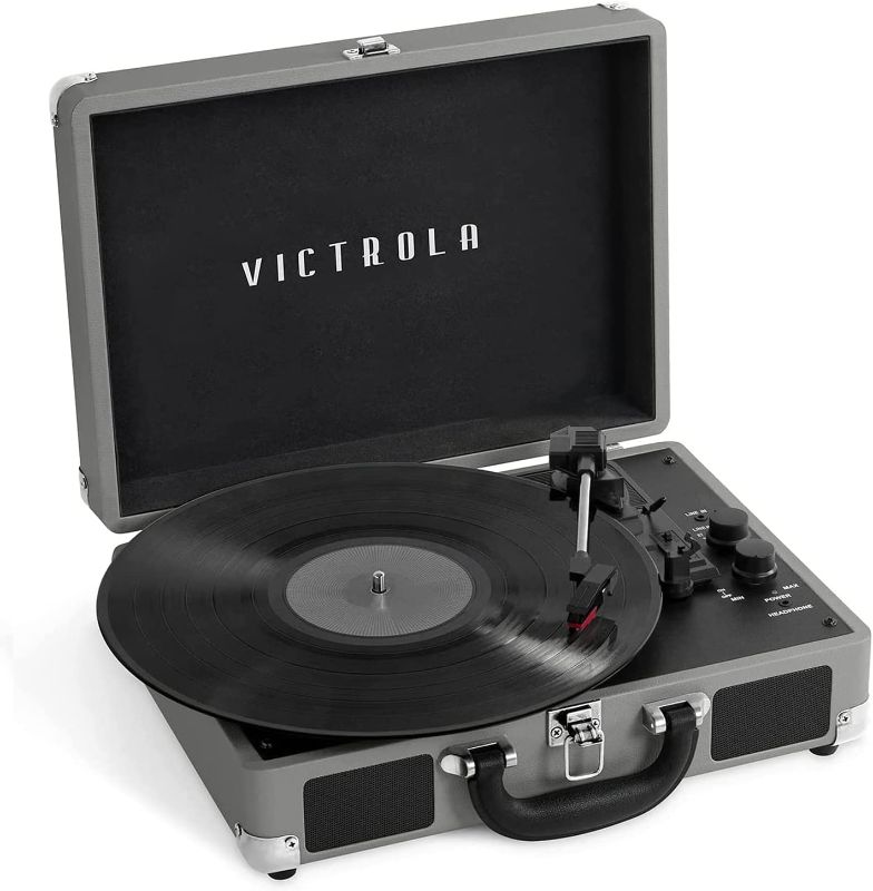 Photo 1 of Victrola Vintage 3-Speed Bluetooth Portable Suitcase Record Player with Built-in Speakers | Upgraded Turntable Audio Sound| Includes Extra Stylus | NWG, Model Number: VSC-550BT-NWG
