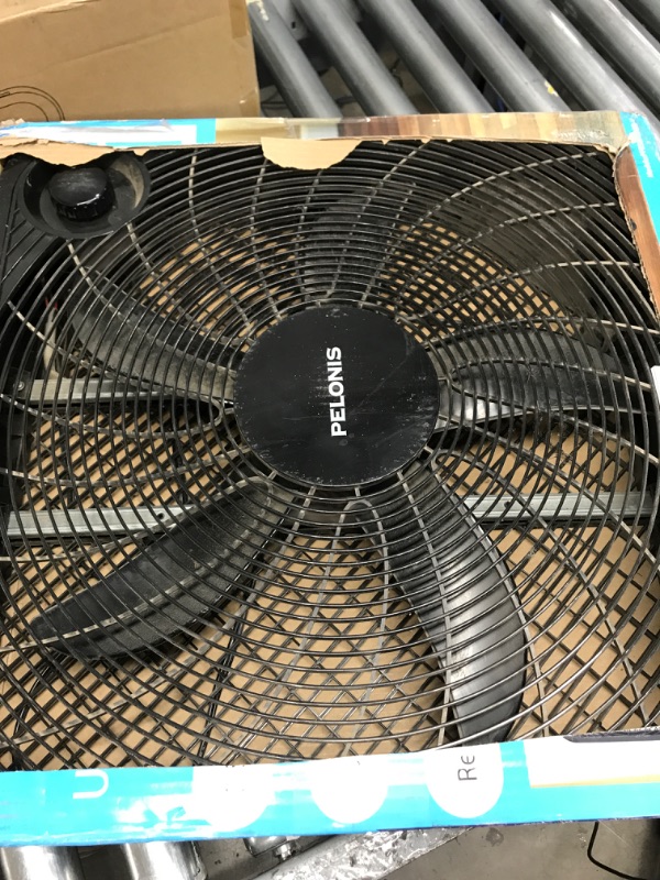 Photo 2 of *** USED *** POWERS ON *** PELONIS 3-Speed Box Fan For Full-Force Circulation With Air Conditioner, Upgrade Floor Fan, Black Black Fan