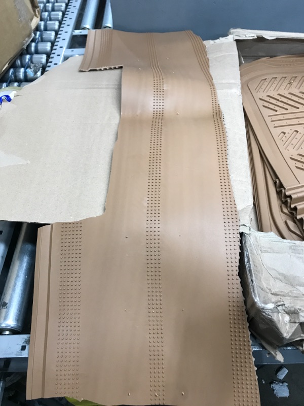 Photo 2 of *** USED *** Motor Trend 3-Row Heavy Duty Rubber Floor Mats & Liners for Car SUV Van, Front 2nd & 3rd Row Durable Polymerized Latex Full Interior Protection, Extra-High Ridgeline Design, Beige