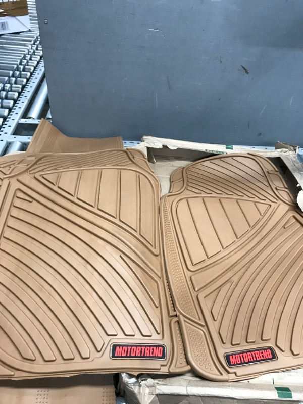 Photo 4 of *** USED *** Motor Trend 3-Row Heavy Duty Rubber Floor Mats & Liners for Car SUV Van, Front 2nd & 3rd Row Durable Polymerized Latex Full Interior Protection, Extra-High Ridgeline Design, Beige