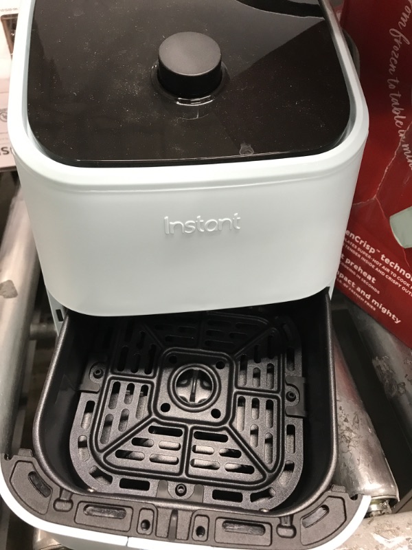 Photo 3 of *** POWERS ON *** Instant Vortex 4-in-1, 2-QT Mini Air Fryer Oven Combo, From the Makers of Instant Pot with Customizable Smart Cooking Programs, Nonstick and Dishwasher-Safe Basket, App with over 100 Recipes, Aqua