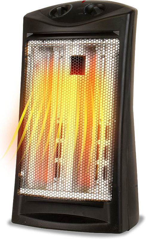Photo 1 of *** POWERS ON *** BLACK+DECKER Infrared Heater, Quartz Tower Heater with 2 Settings, 1500W, Black, 1 Piece
