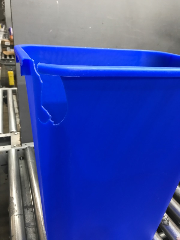 Photo 3 of AmazonCommercial 10 Gallon Commercial Office Wastebasket, Blue, w/ Recycle Logo, 1-pack BLUE 10 GALLON 1 pack