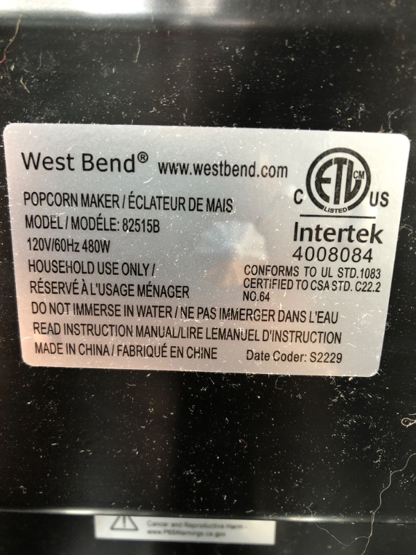 Photo 4 of 
4.5 out of 5 stars10,770 Reviews
West Bend Stir Crazy Movie Theater Popcorn Popper, Gourmet Popcorn Maker Machine with Nonstick Popcorn Kettle, Measuring Tool and Popcorn Scoop for Popcorn Machine, 4 Qt., Black