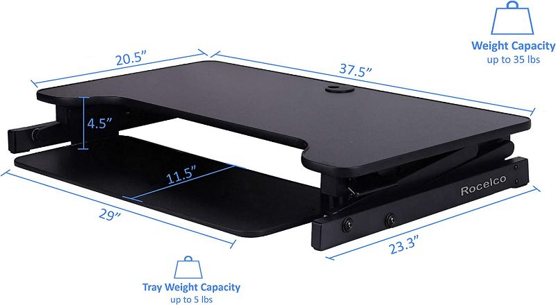 Photo 1 of Rocelco 37.5" Deluxe Height Adjustable Standing Desk