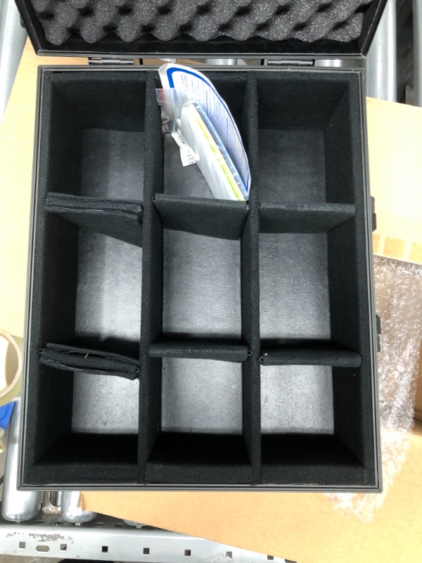 Photo 3 of KakapopoTCG TC-A5 Black Lockable Storage Case with Sliding Divider Walls for TCG, Deck Box, Card Games, MTG, Magic the Gathering, FaB, Yugioh, Keyforge, Dominion, Board Games