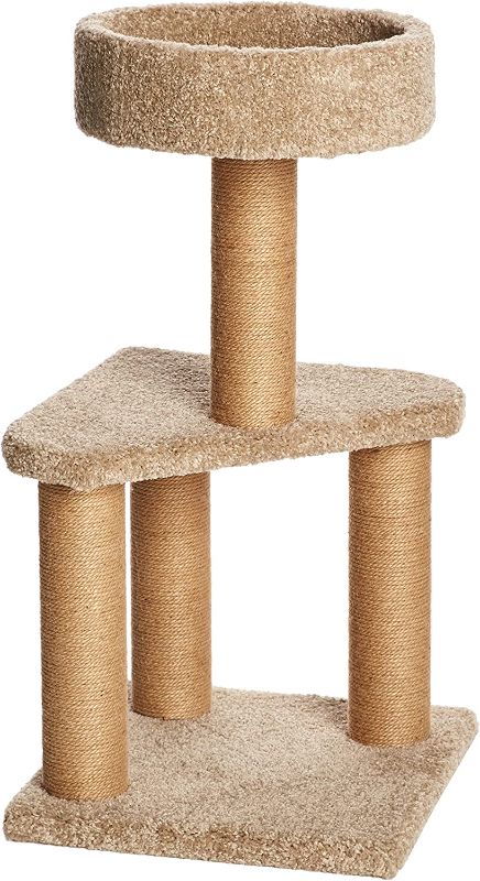 Photo 1 of ***PARTS ONLY*** Amazon Basics Cat Tree Indoor Climbing Activity Cat Tower with Scratching Posts, Medium, 15.7 x 31.5 Inches, Beige

